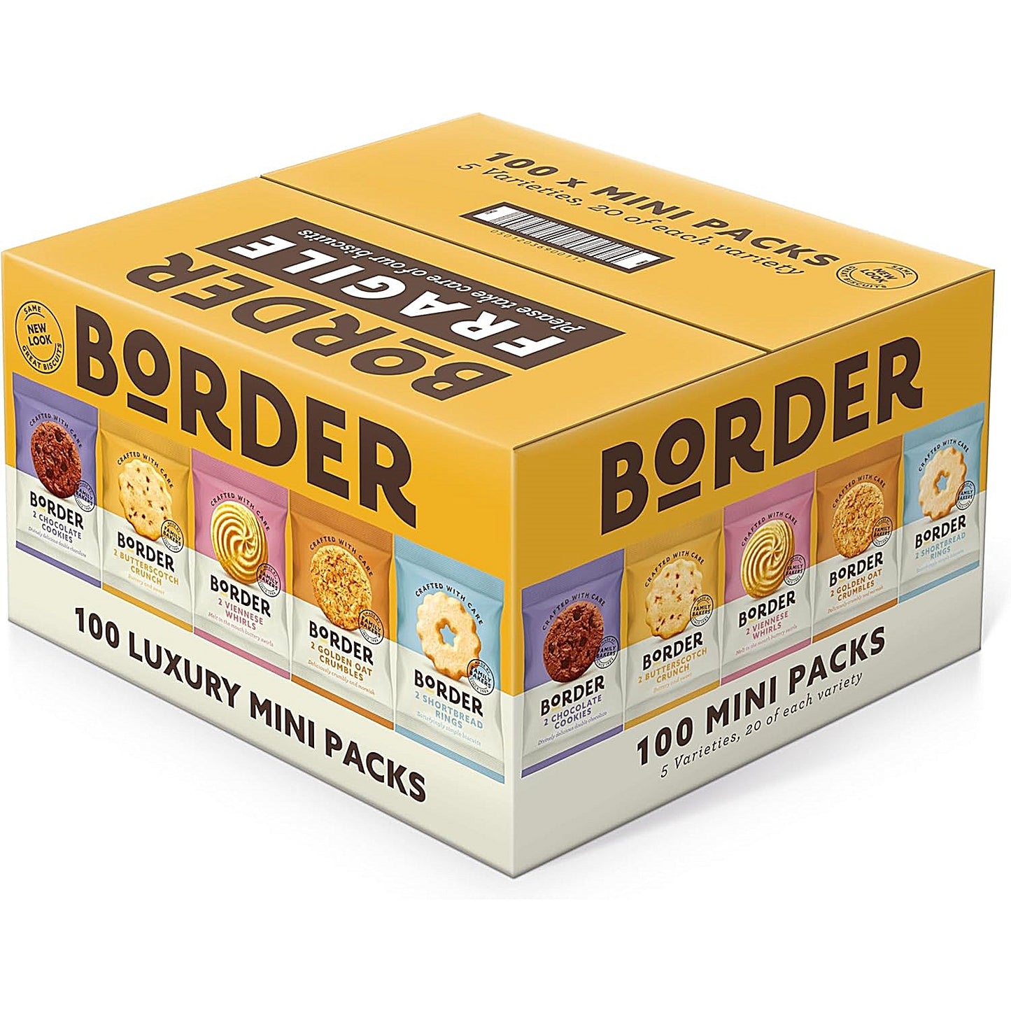 Border Mini Twin Biscuits Variety Pack, Pack of 100