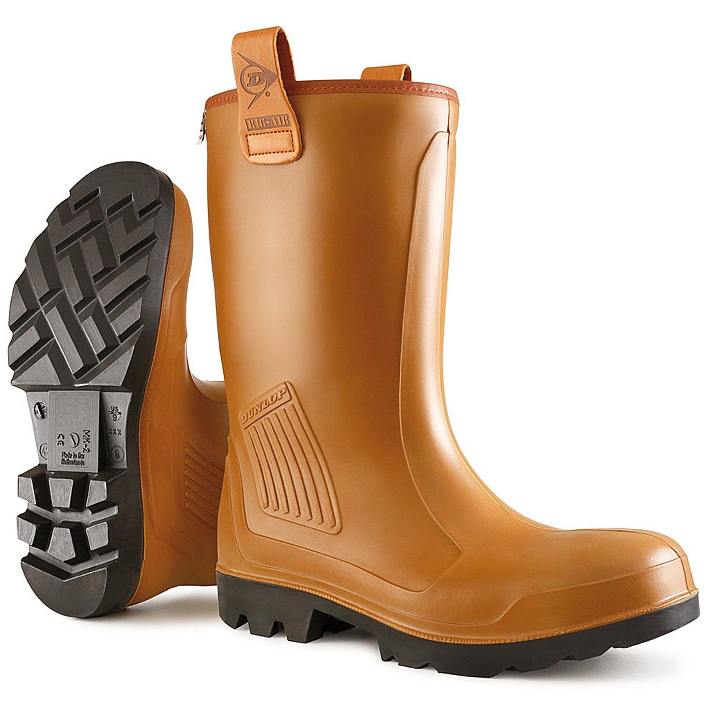 Dunlop Purofort Rigair Unlined Full Safety Rigger Boots, Tan, 13 Easy2Order : C46274313