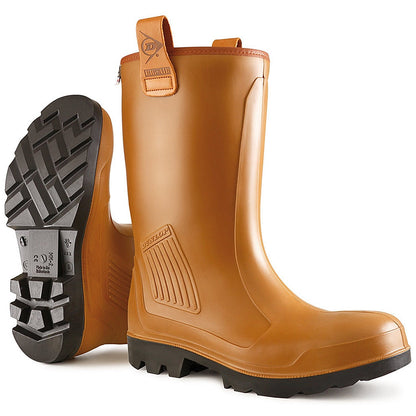 Dunlop Purofort Rigair Unlined Full Safety Rigger Boots, Tan, 13 Easy2Order : C46274313