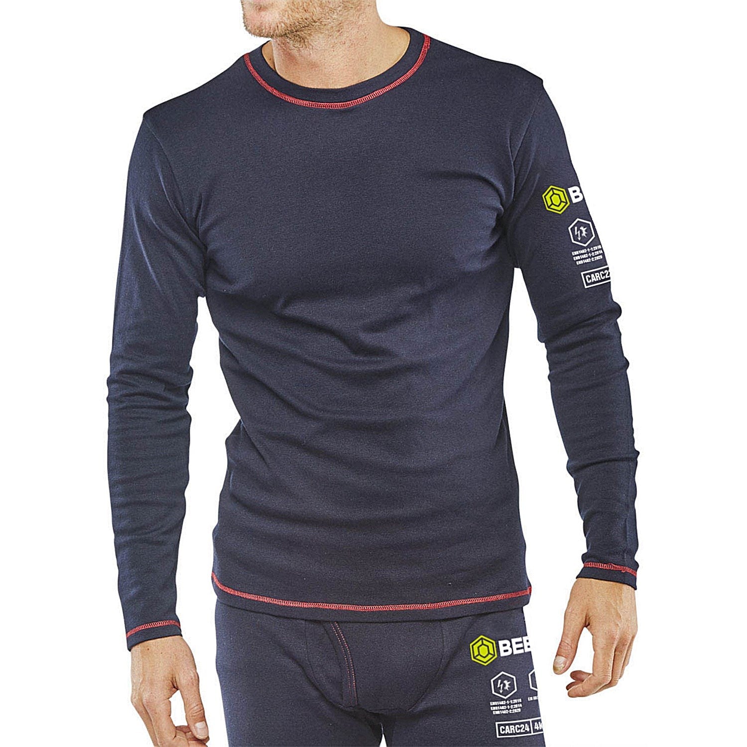 Beeswift Arc Compliant T-Shirt, Long Sleeve, Navy Blue, 4XL Easy2Order : CARC224XL