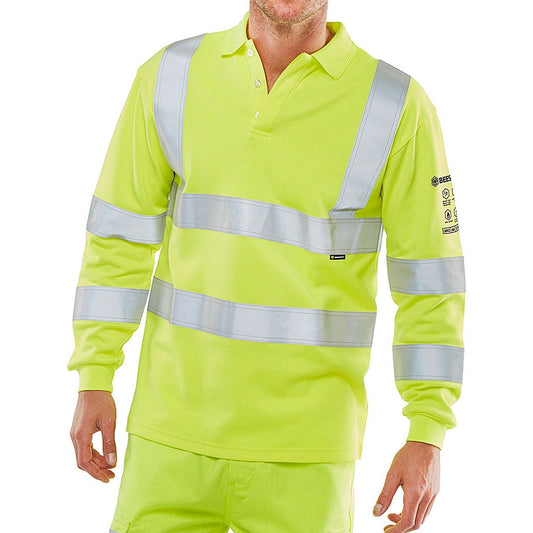 Beeswift Arc Flash Hi Viz Polo Shirt, Saturn Yellow, XL Easy2Order : CARC2HVSYXL