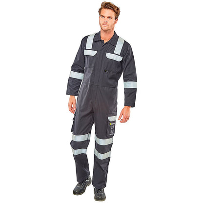 Beeswift Arc Flash Coverall, Navy Blue, 46 Inch Chest