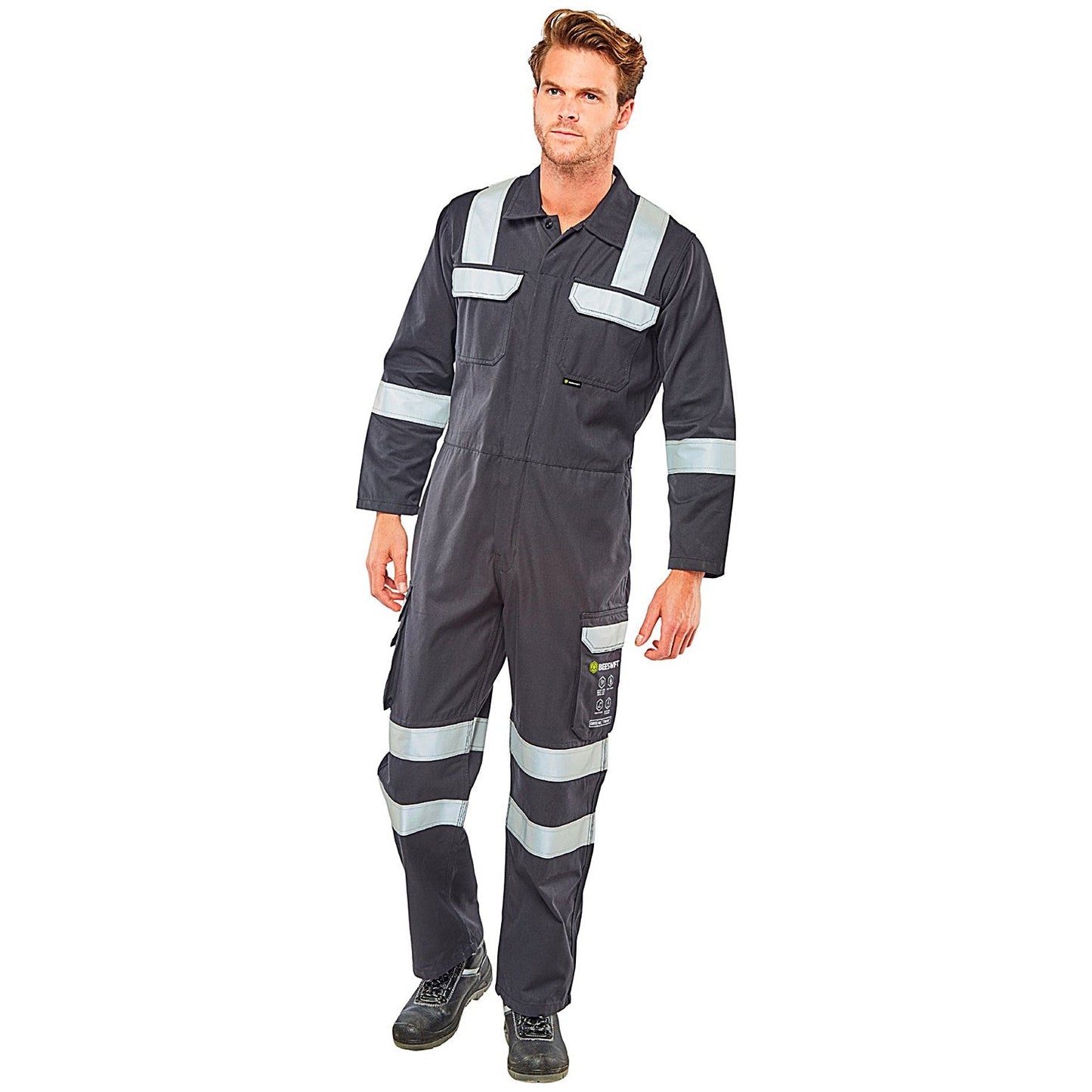 Beeswift Arc Flash Coverall, Navy Blue, 50 Inch Chest
