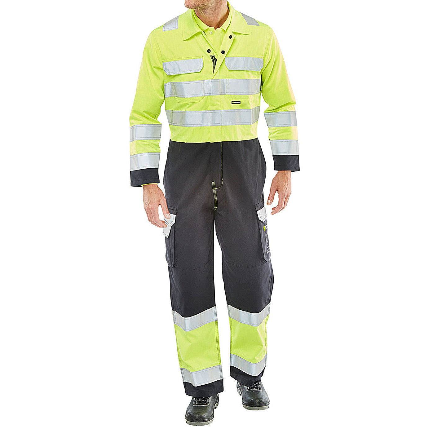 Beeswift Arc Flash Coverall, Saturn Yellow & Navy Blue, 46 Inch Chest