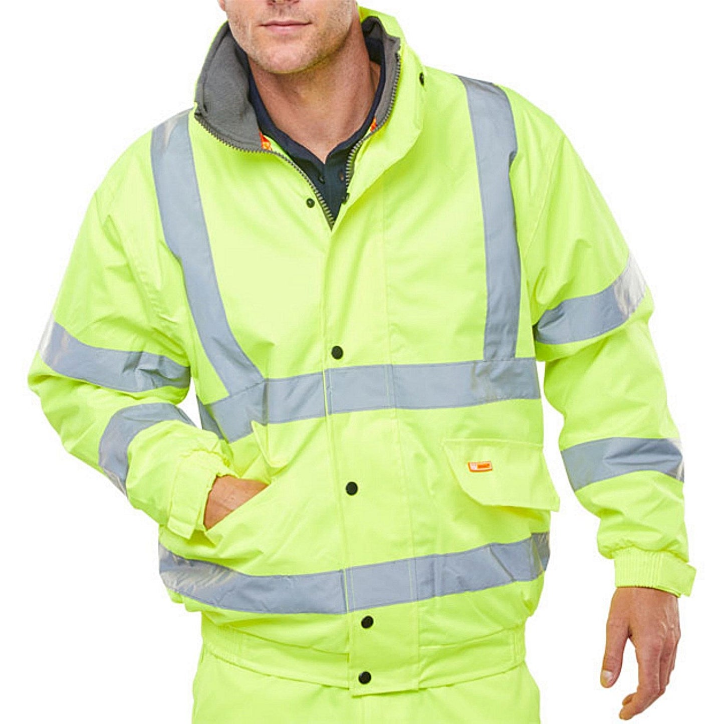 Beeswift High Visibility Fleece Lined Bomber Jacket, Saturn Yellow, 4XL