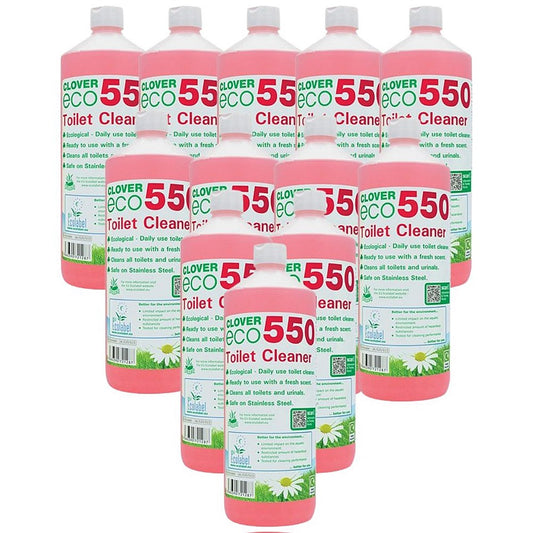 Clover ECO 550 Toilet Cleaner, 1 Litre, Pack of 12