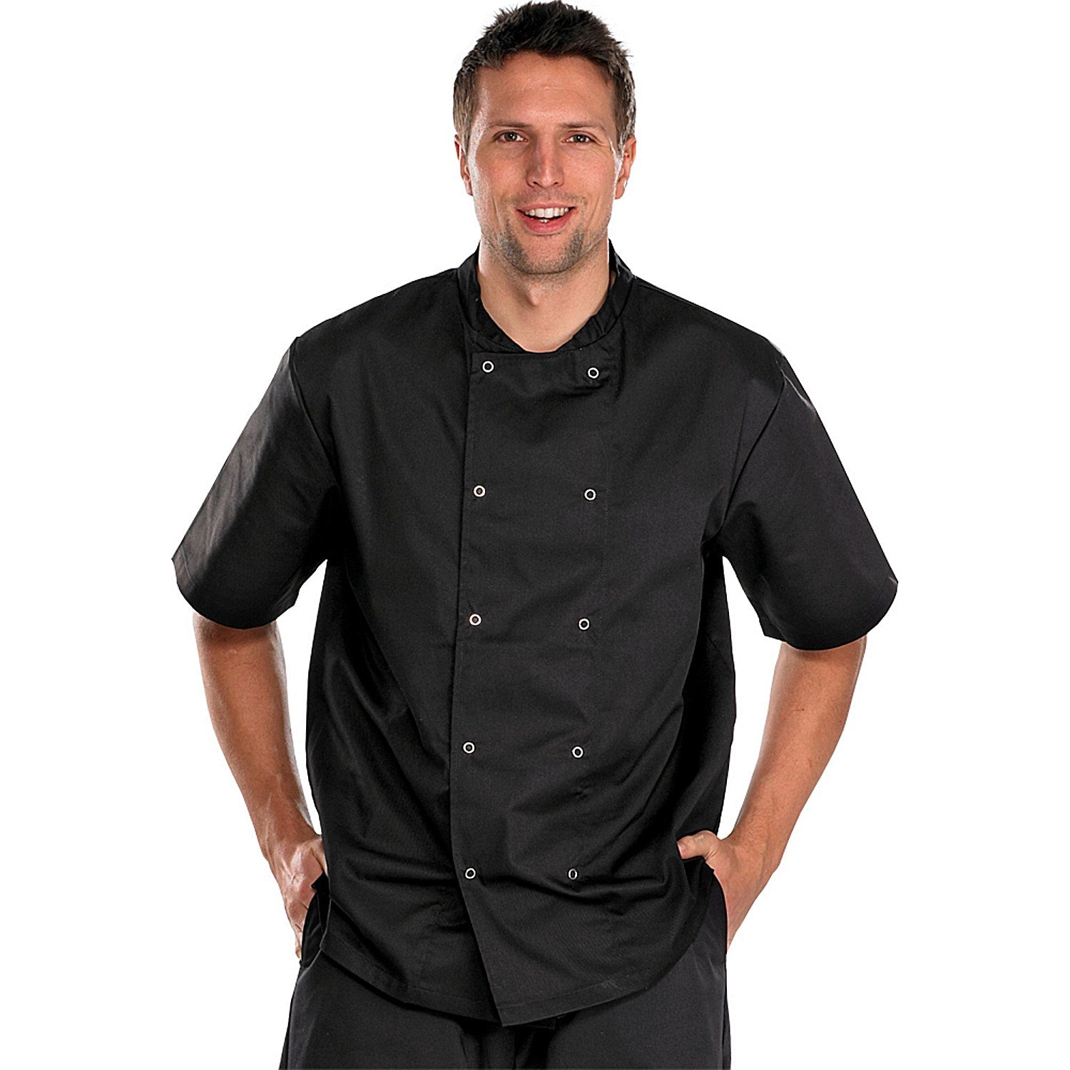 Beeswift Chefs Jacket, Short Sleeve, Black, XS Easy2Order : CCCJSSBLXS