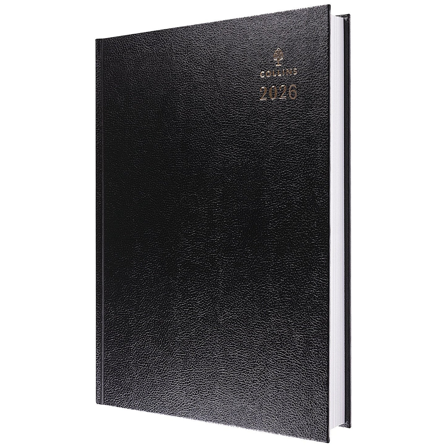 Collins A4 Desk Diary, 2 Pages Per Day, Black, 2026 Easy2Order : CD4726
