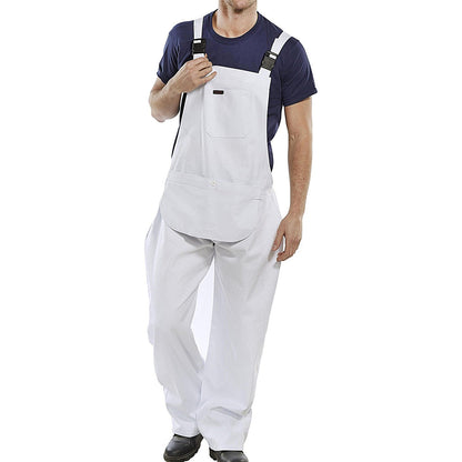 Beeswift Cotton Drill Bib & Brace, White, 48
