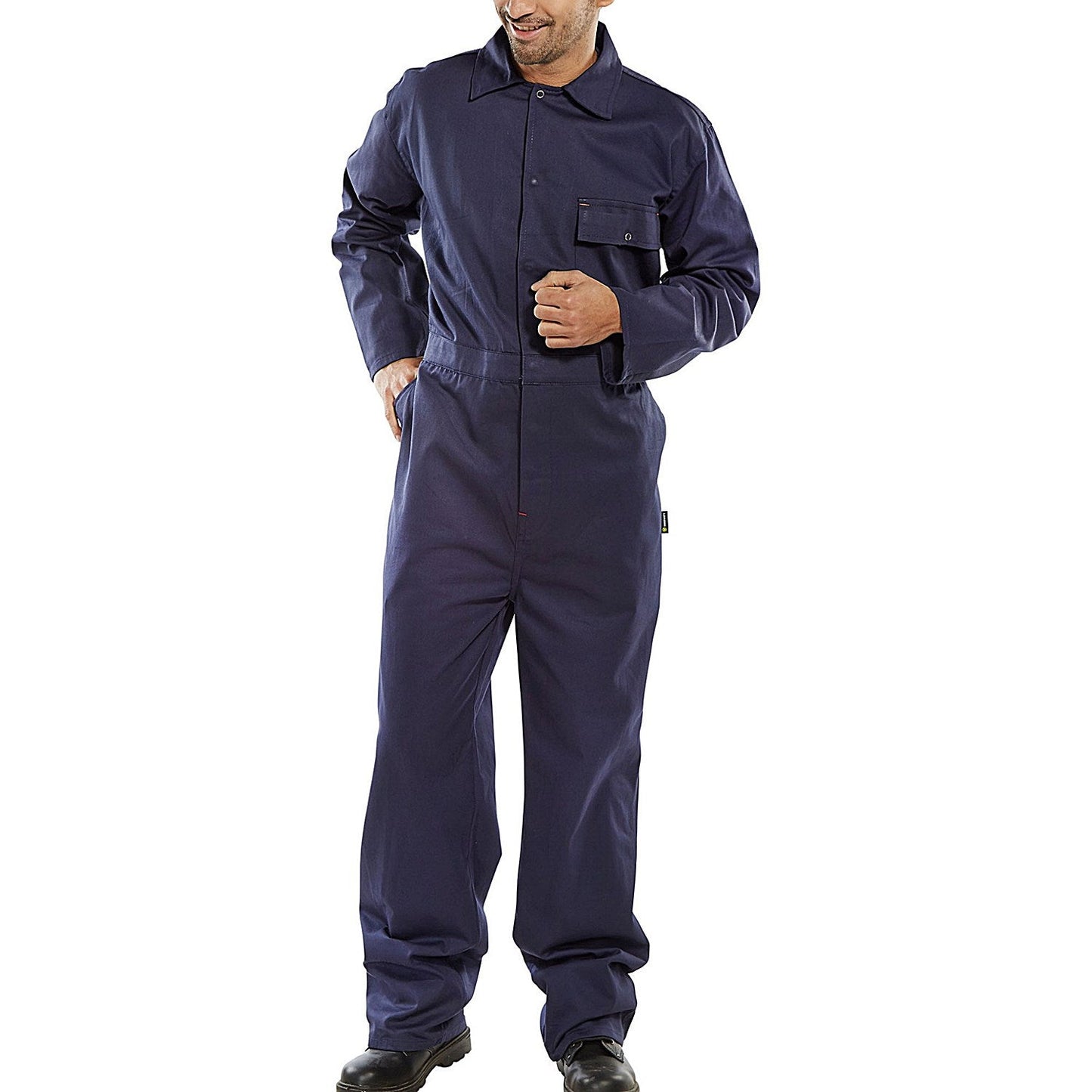 Beeswift Cotton Drill Boilersuit, Navy Blue, 50 Inch Chest