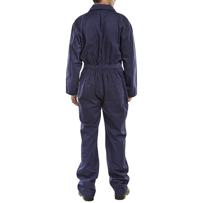 Beeswift Cotton Drill Boilersuit, Navy Blue, 54 Inch Chest Easy2Order : CDBSN54