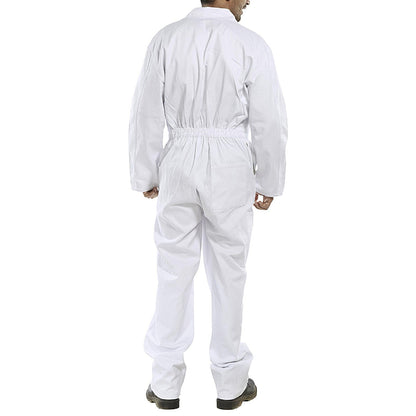 Beeswift Cotton Drill Boilersuit, White, 36 Inch Chest