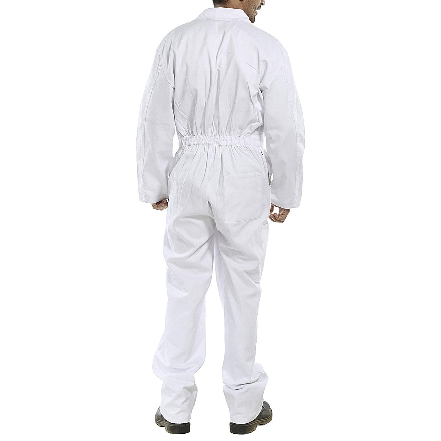 Beeswift Cotton Drill Boilersuit, White, 46 Inch Chest
