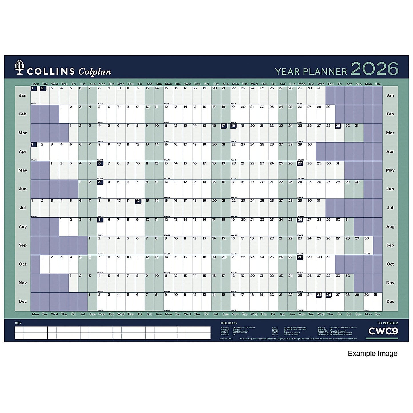 Collins A1 Year Planner, Unmounted, 2026 Easy2Order : CDCWC926
