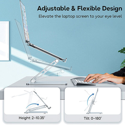 Contour Ergonomics Adjustable Aluminium Laptop Stand For Laptops Up To 17 Inches Silver