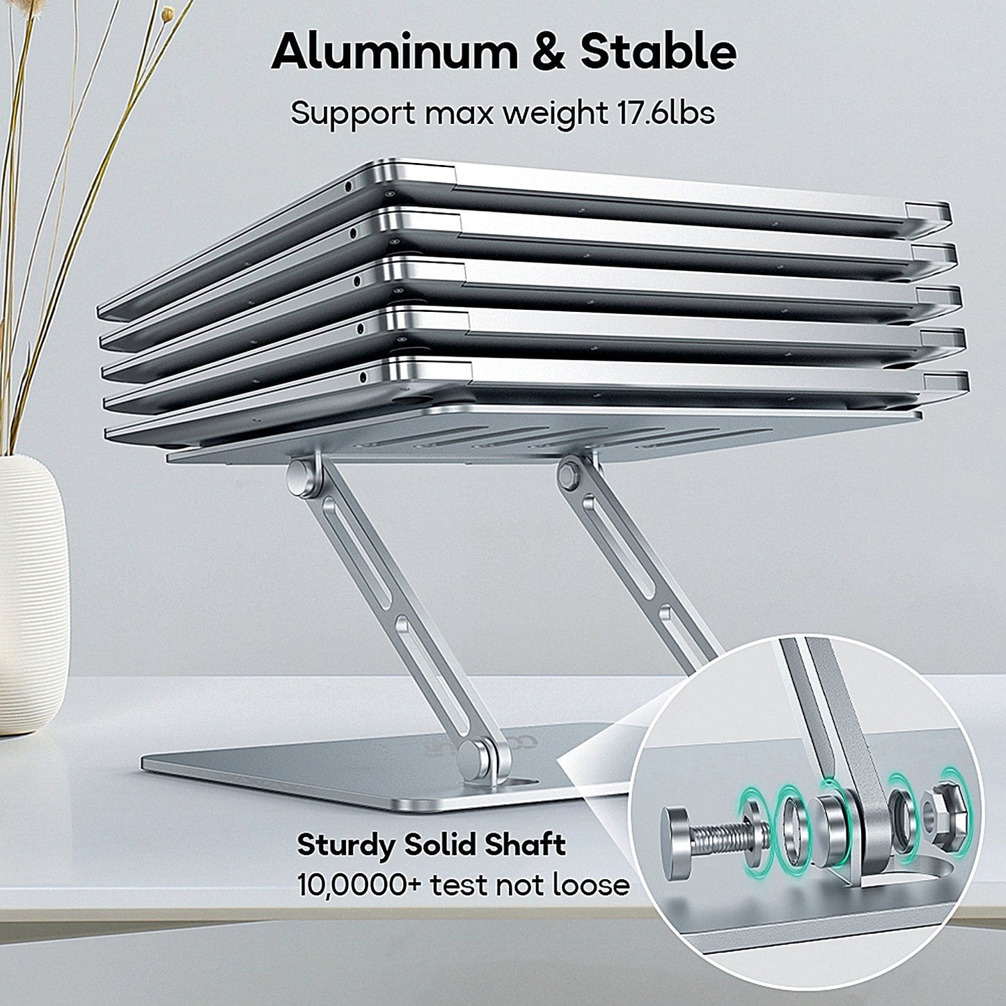 Contour Ergonomics Adjustable Aluminium Laptop Stand For Laptops Up To 17 Inches Silver