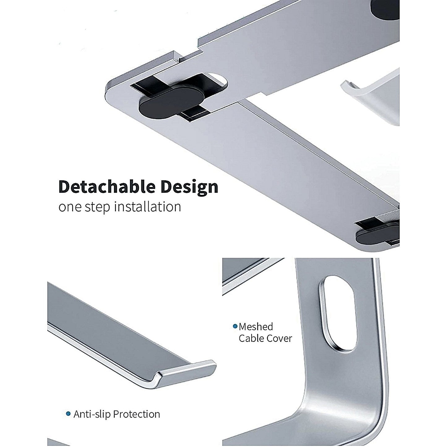 Contour Ergonomics Riser Style Laptop Stand For Laptops Up To 17 Inches Silver