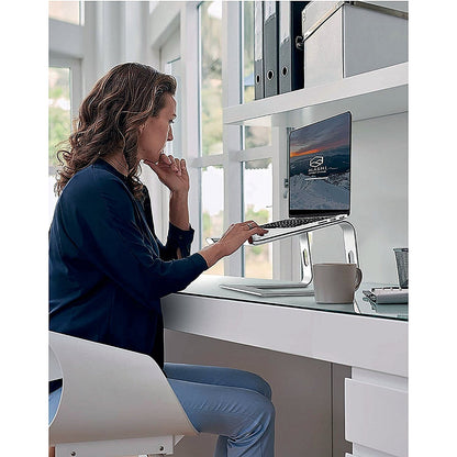 Contour Ergonomics Riser Style Laptop Stand For Laptops Up To 17 Inches Silver