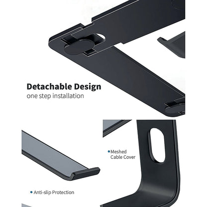 Contour Ergonomics Riser Style Laptop Stand For Laptops Up To 17 Inches Black