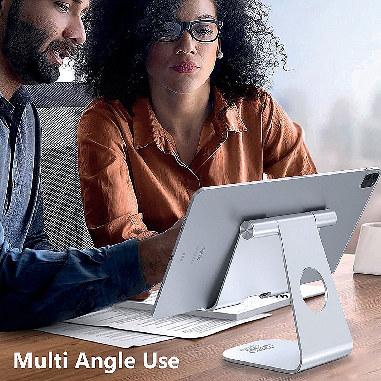 Contour Ergonomics Large Tablet/Phone Stand 4-13 Inches Silver