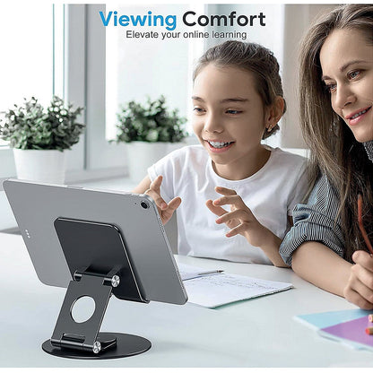 Contour Ergonomics Rotating Hinged Tilting And Rotating Tablet/Phone Stand 4-13 Inches Blk