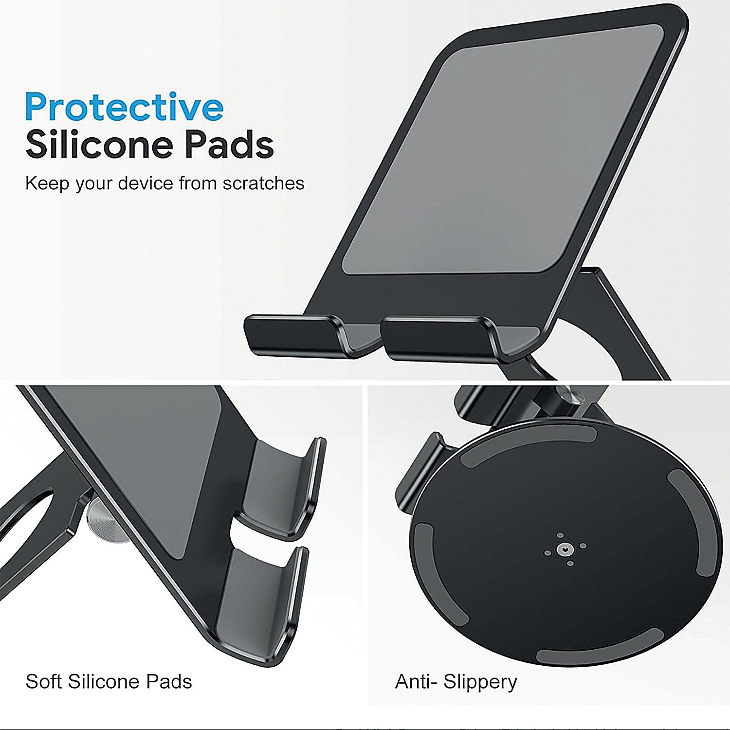 Contour Ergonomics Rotating Hinged Tilting And Rotating Tablet/Phone Stand 4-13 Inches Blk Easy2Order : CE10140