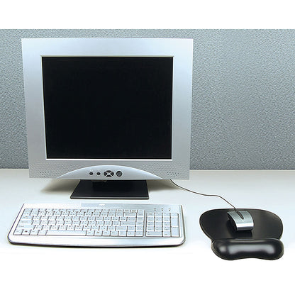 Contour Ergonomics Soft Skin Gel Mouse Mat, With Wrist Rest, Black