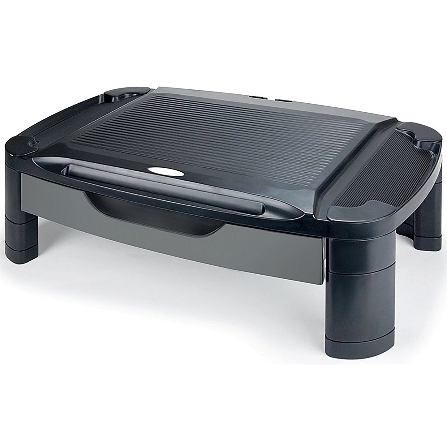 Contour Ergonomics Professional Monitor Stand with Drawer, Adjustable Height, Black