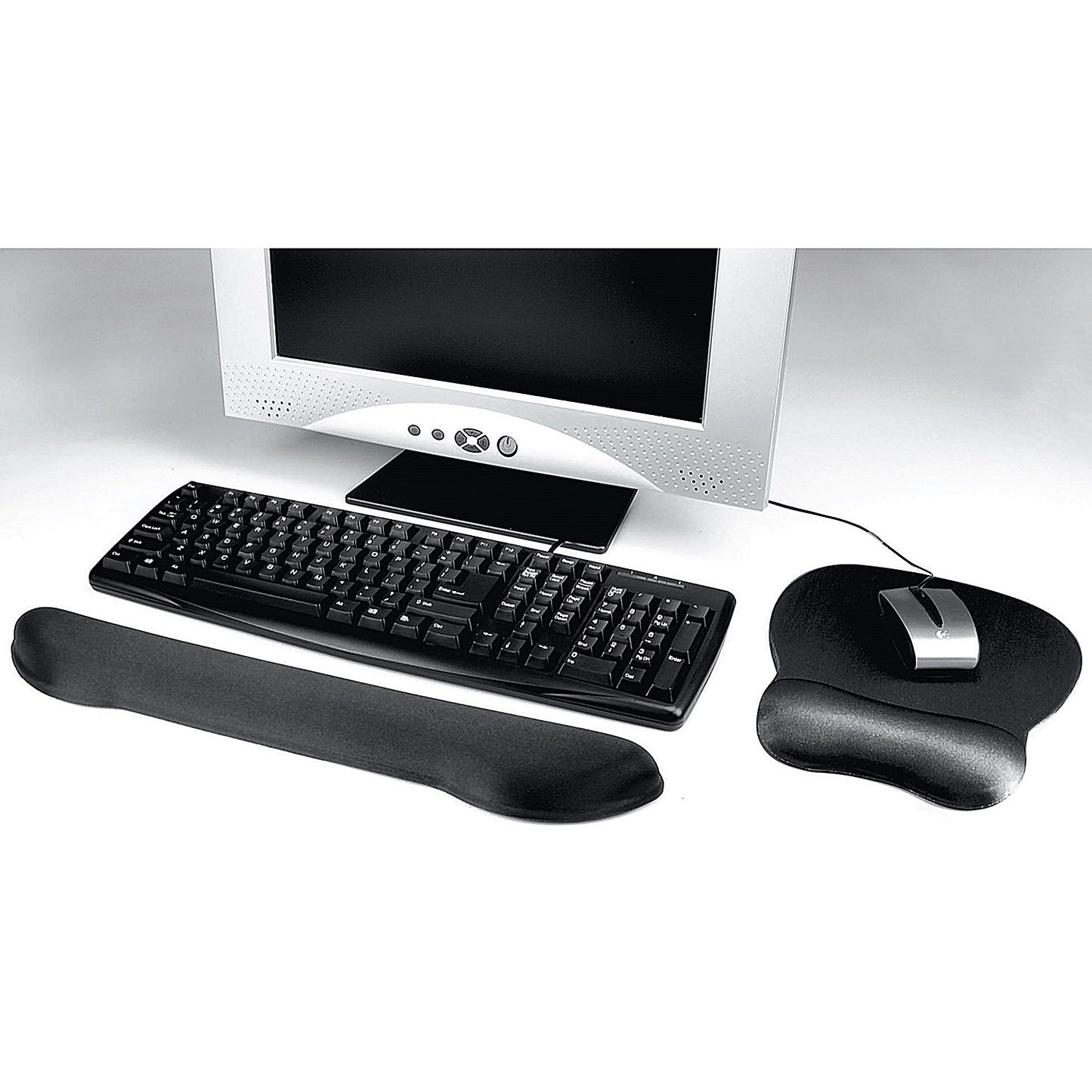 Contour Ergonomics Memory Foam Mouse Mat, With Wrist Rest, Black