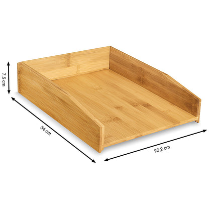 CEP Silva Bamboo Self-stacking Letter Tray, Woodgrain, Pack of 2