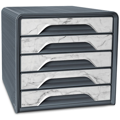 CEP Mineral Marble Smooth 5 Drawer Set, Grey