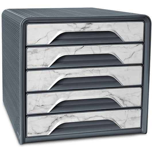 CEP Mineral Marble Smooth 5 Drawer Set, Grey