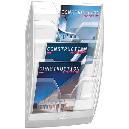 CEP Wall File, 5 Compartment, White/Crystal