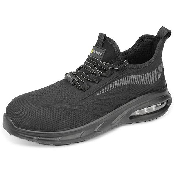 Beeswift Sutton Composite Flyknit Bubble Sole S1PL Trainers, Black & Grey, 6.5 Easy2Order : CF10106.5