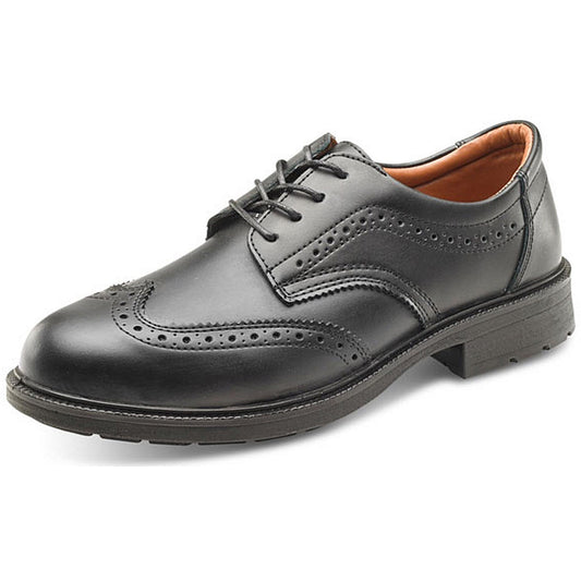 Beeswift S1 Ps Brogue Shoes, Black, 10.5