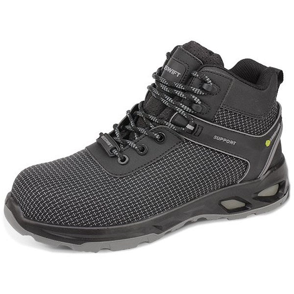 Beeswift Himley Composite Mid Cut TPU Tek S3S Safety Boots, Black and Grey, 2 Easy2Order : CF3702
