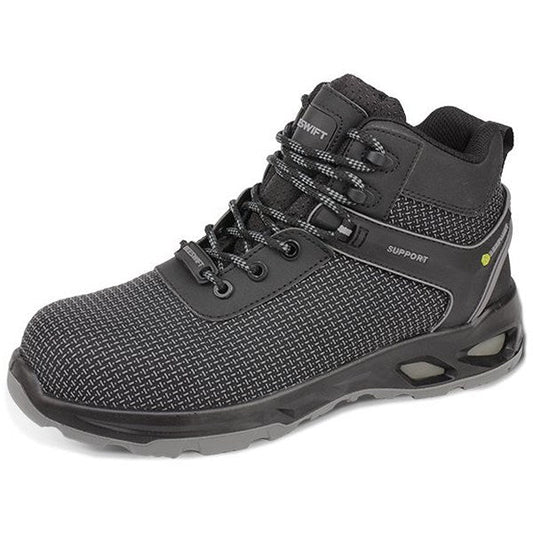 Beeswift Himley Composite Mid Cut TPU Tek S3S Safety Boots, Black and Grey, 8 Easy2Order : CF3708