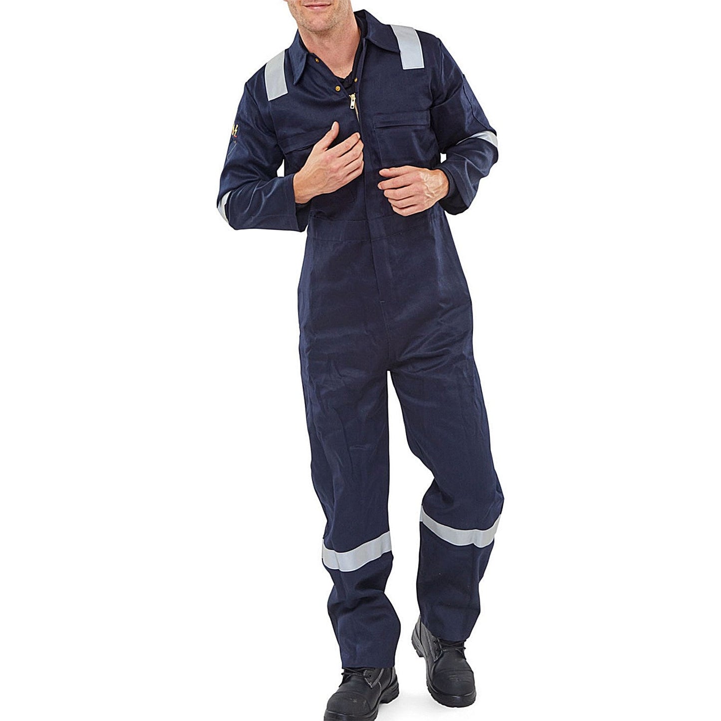 Beeswift Flame Retardant Burgan Anti-Static Boilersuit, Navy Blue, 56 Inch Chest