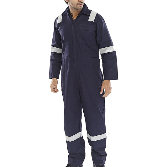 Beeswift Fire Retardant Nordic Design Boilersuit, Navy Blue, 44 Inch Chest