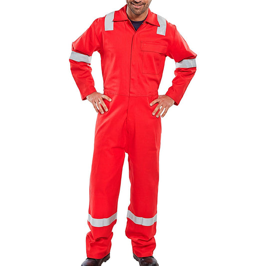 Beeswift Fire Retardant Nordic Design Boilersuit, Red, 54 Inch Chest