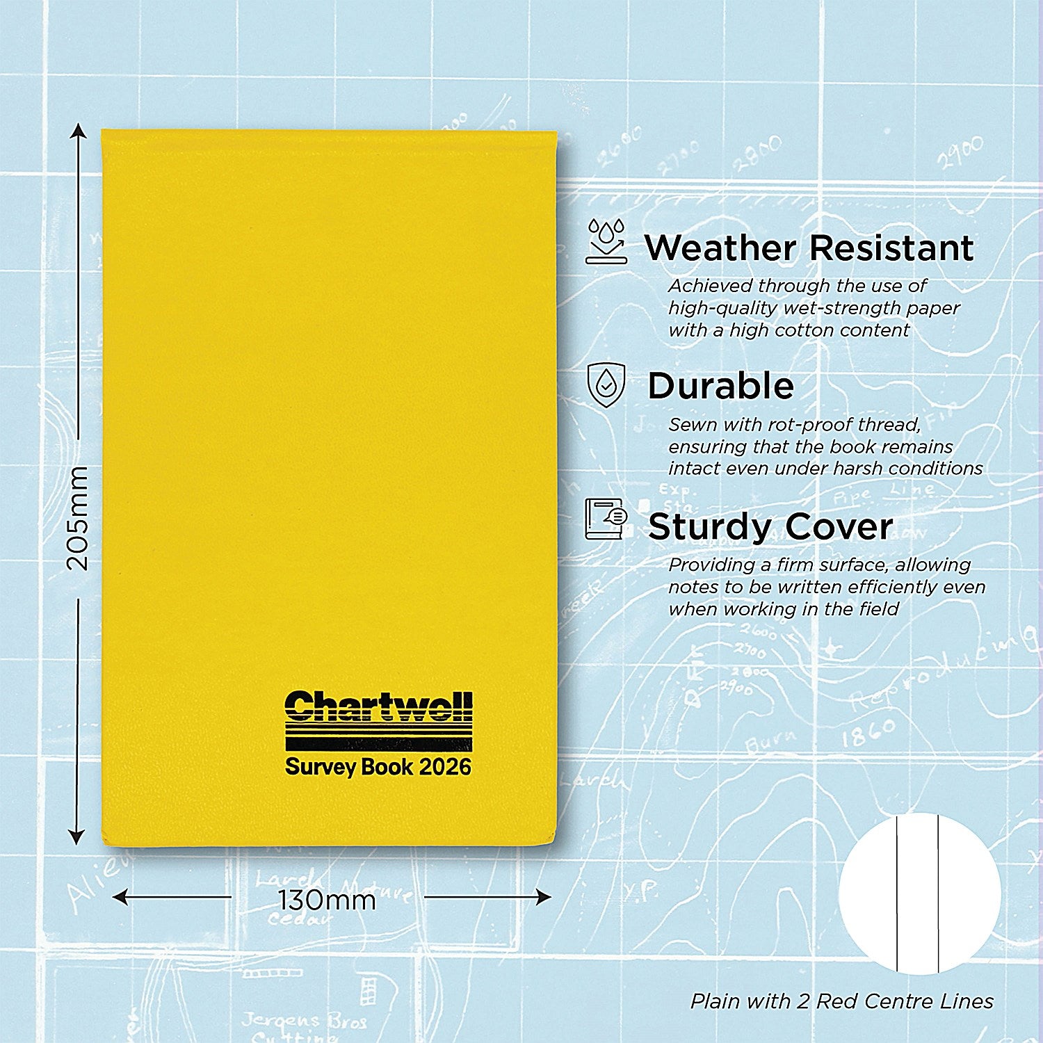 Chartwell Field Survey Book, 130x205mm, Weather Resistant, 160 Pages