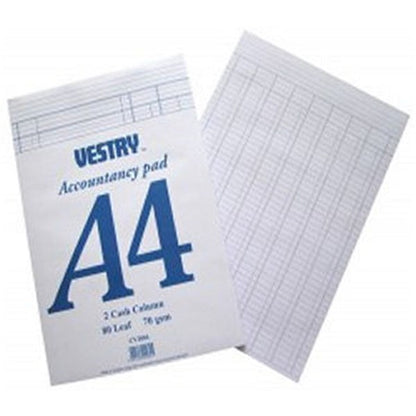 Vestry Accountants Pad, A4, 8 Cash Columns, 80 Leaf, Ref: CV2064