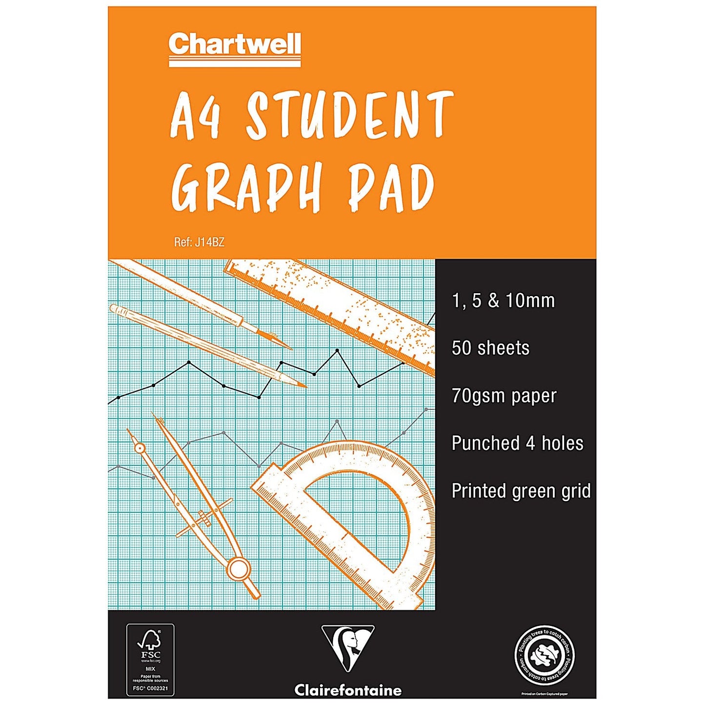 Chartwell Graph Pad, A4, 50 Sheets Easy2Order : CHJ14B