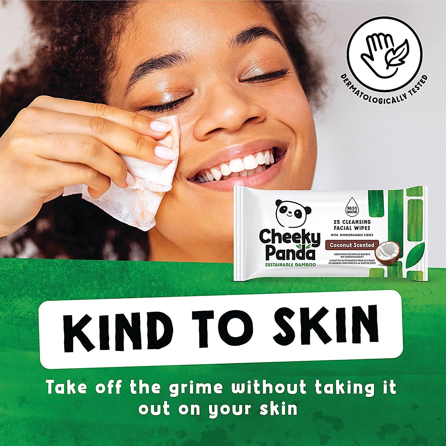 Cheeky Panda Bamboo Facial Cleansing Wipes 25 Wipes Coconut (Pack of 6)