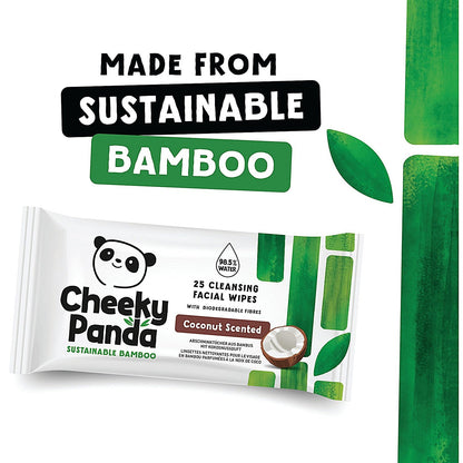Cheeky Panda Bamboo Facial Cleansing Wipes 25 Wipes Coconut (Pack of 6) Easy2Order : CHK63076