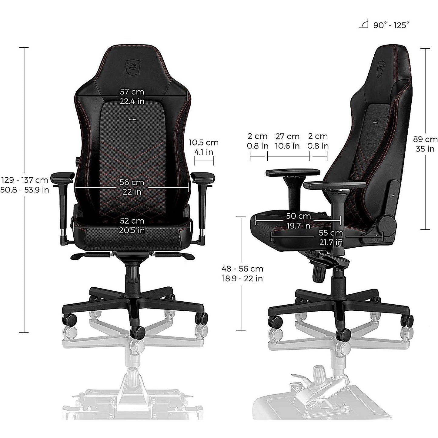 Noblechairs Hero Gaming Chair, Black & Red