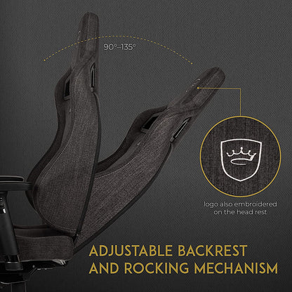 Noblechairs Epic TX Gaming Chair, Fabric, Grey