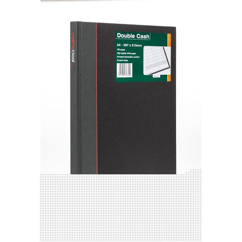 Ideal A4 Cashbook Casebound Double Cash 192 Pages Black 6424