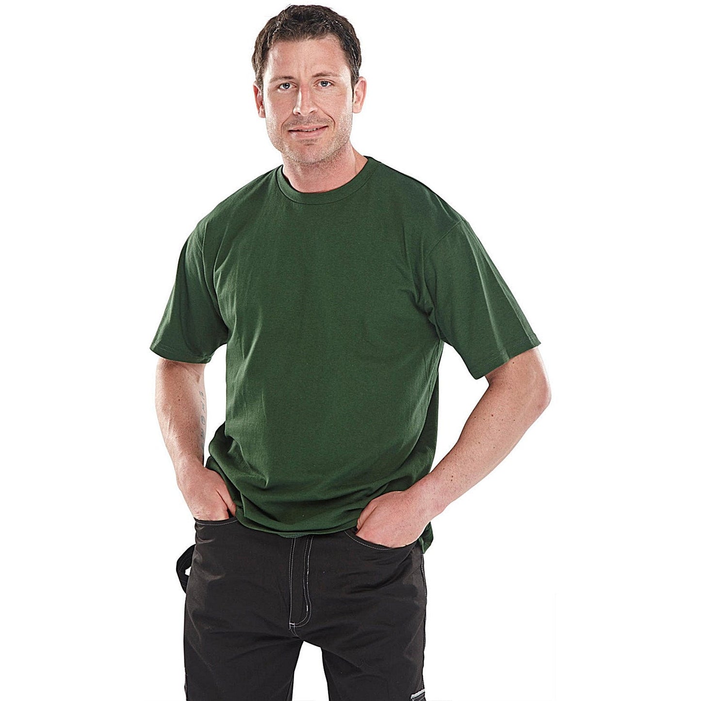 Beeswift Heavy Weight T-Shirt, Bottle Green, 2XL
