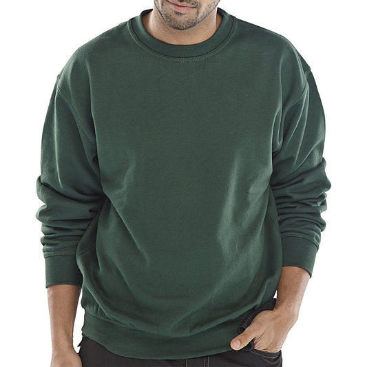 Beeswift Polycotton Sweatshirt, Bottle Green, XL Easy2Order : CLPCSBGXL